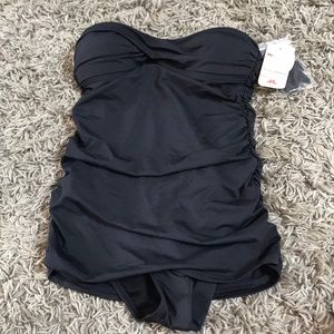 Tommy Bahama Shirred Twist Bandeau Swimsuit